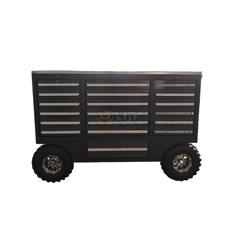 Big Wheel Pit Car Metal Tool Cabinet